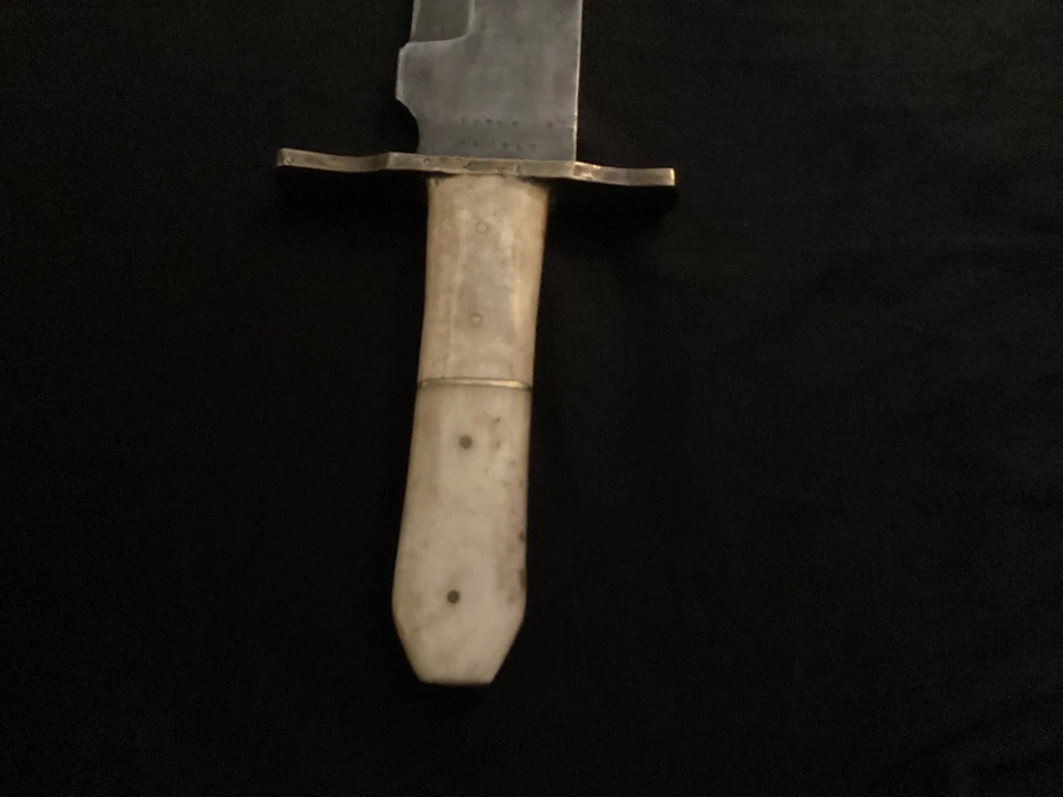Bowie Knife Bone Handle Date Stamped Reenactors 1861 Beautiful 15” - Image 4 of 4