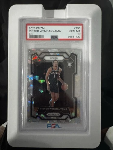 2023-24 Panini Prizm Victor Wembanyama #136 Ice Prizm Rookie PSA 10 Spurs