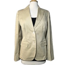 Brooks Brothers Milano Fit Khaki Blazer Jacket Women s Size 8 Structured