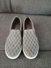 SKECHERS STREET AIR-COOLED MEMORY FOAM PEWTER SLIP ON SNEAKER WOMEN'S SZ 6M EUC