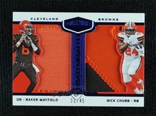 2018 Plates & Patches Double Coverage Blue 33/45 Baker Mayfield Nick Chubb 1q7k