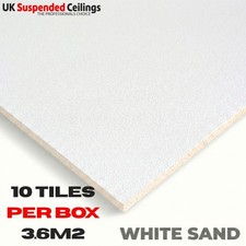 White Sand Dune Type Suspended Ceiling Tiles SE 595x595mm 10 Per Box 600x600mm