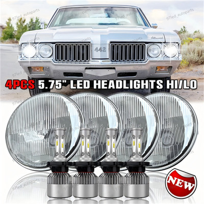 4PCS 5 3/4'' 5.75 LED Headlights High/Low For Oldsmobile 442 98 F85 Cutlass