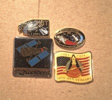 Vintage Nasa, Lockheed, Space Pin Backs Lot Of 4