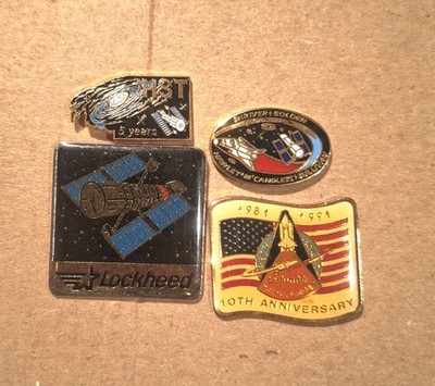 Vintage Nasa, Lockheed, Space Pin Backs Lot Of 4