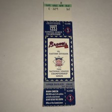 1993 National League Championship Series Ticket Stub Atlanta Braves Vintage