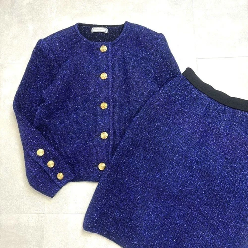 SAINT LAURENT (YSL) Giacca moda donna Yves Saint Laurent rara glitter oro con bottoni M Aut