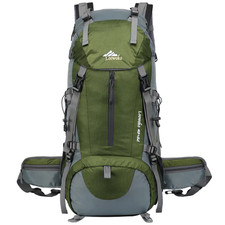 Loowoko 50L Hiking Backpack with Rain Cover - Lightweight Waterproof Camping E
