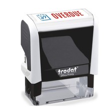 Image of Trodat Stamp 4912 Office Printy with English Text OVERDUE – Self Inking, Red and