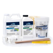 High-Strength 5:1 Marine Epoxy Resin Kit for Boat Building  Woodworking - Quart