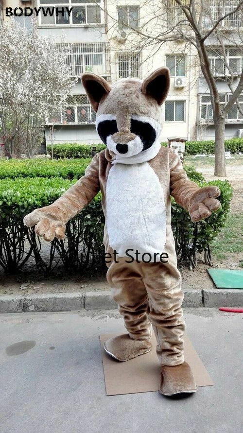 Raccoon Fursuit Mascot Costume Cosplay Party Dress Outfit Clothing  Carnival - Image 3 of 3