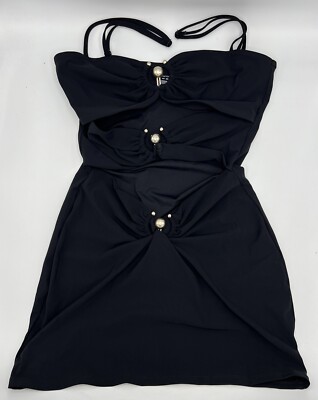 Christopher Esber Pierced Orbit Mini Swim Dress in Black - Women's