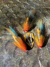 3 V Fly 1 Inch Copper Ultimate Hot Orange MP Cascade Salmon Tube Flies & Hooks