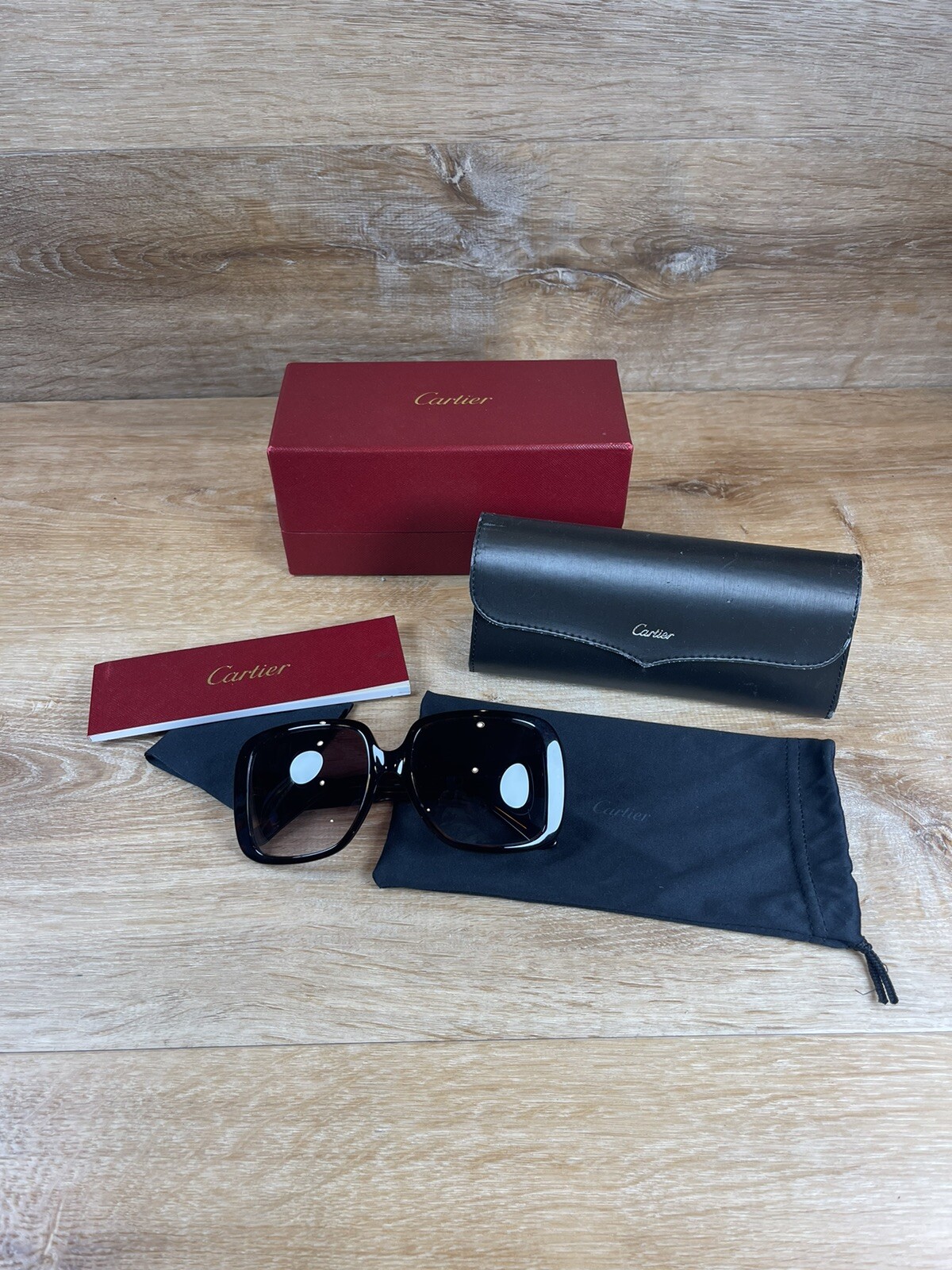 Authenticated Cartier Oversize Square Tortie Sung… - image 1