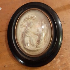 Gesù coi bambini schiuma di mare antico XIX secolo cornice coeva