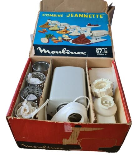 Vintage Moulinex Combine Jeannette Meat Grinder, Food Processor Fair Condition - Afbeelding 1 van 8