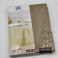Matilda Sage Green Fabric Dining Holiday Tablecloth 60"x102" Kashi Home NEW!