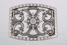 CLEAR CRYSTALS CUT OUT DESIGN BELT BUCKLE 1370B