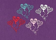 LOVE BALLOONS die cuts scrapbook cards