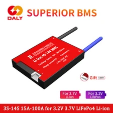 Daly BMS 3-14S 15-100A Battery Protection Board LiFePo4 Lithium Li-ion Cells lot