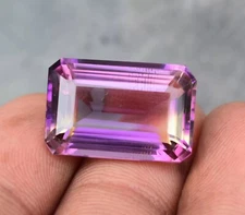 Excellent Natural Ametrine 17-19Ct Emerald Cut EGL Certified Loose Gemstone