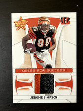 Jerome Simpson 2008 Leaf Rookies & Stars Dress for Success Prime Patch /25 RC