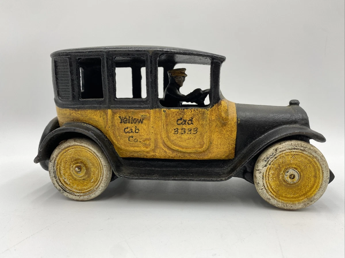 Arcade Toy Cast iron yellow cab taxi sedan Car Reproduction