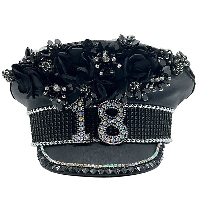 18th Birthday Hat Party 18 Girls Captains Hat Festival Flowers