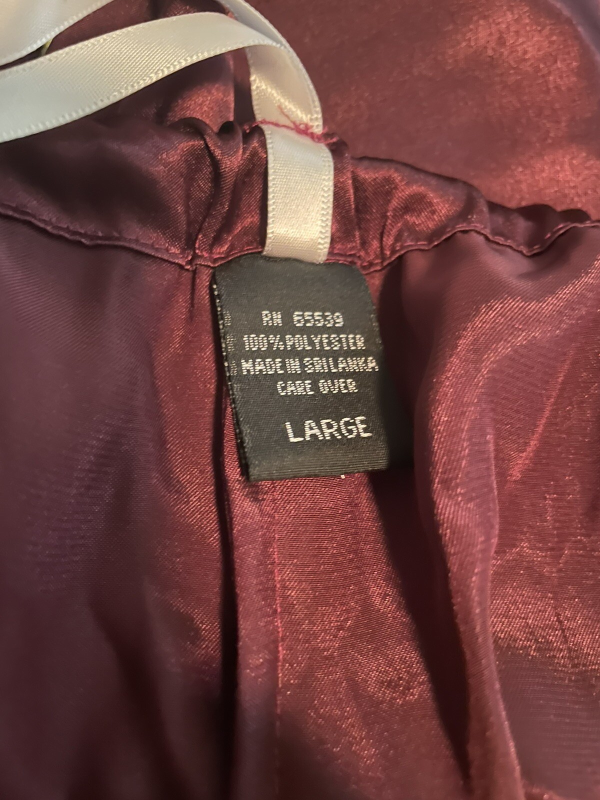 Halston Pajama Lounge Set Solid Maroon Satin Larg… - image 12