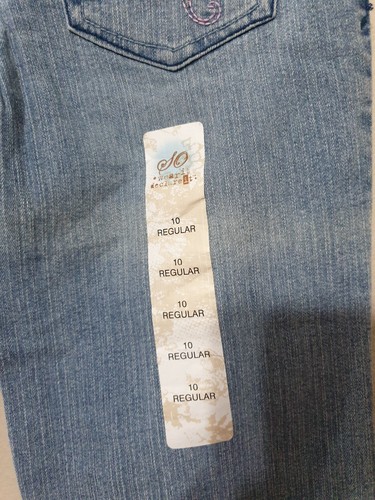 SO Girls Jeans Size 14 26x27 Adjustable Waist Denim Blue Embroider Embelish NWT - Picture 6 of 12