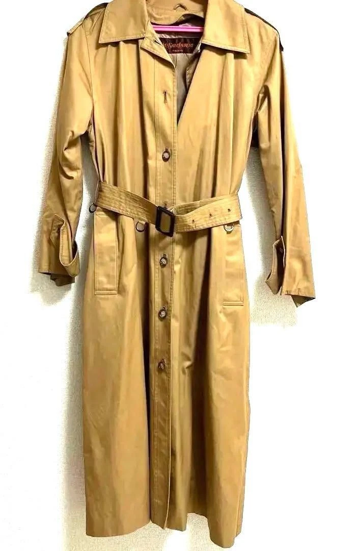 SAINT LAURENT (YSL) Cappotto bianco YSL Yves Saint Laurent Trenc coat donna dal Giappone giapponese taglia M!!
