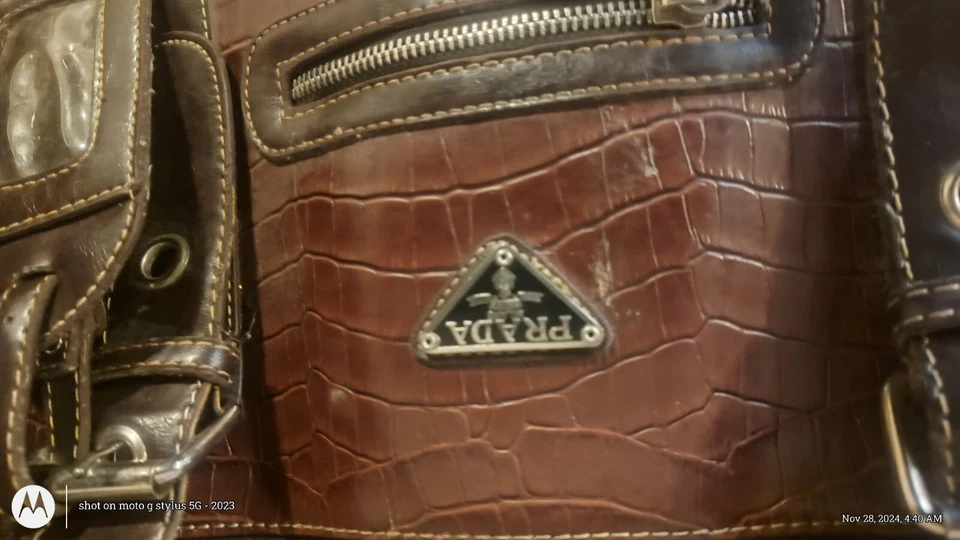 Prada Bolso de Mano Cuero Auténtico Usado Bandolera Foto 3 de 4