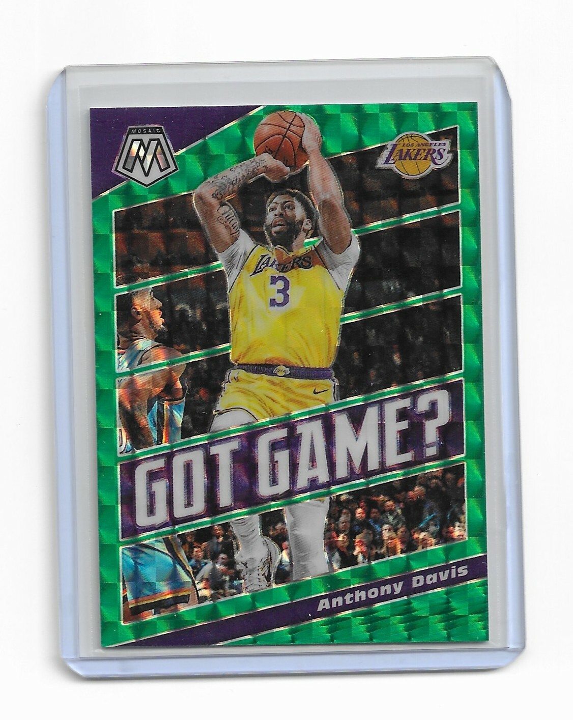 Anthony Davis 2019-20 Mosaic Got Game? Green Mosaic Insert Card #6 Lakers