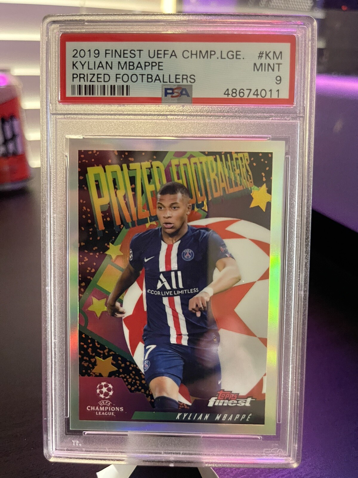 2019-20 Topps Finest UCL - Prized Footballers #PF-KM Kylian Mbappe