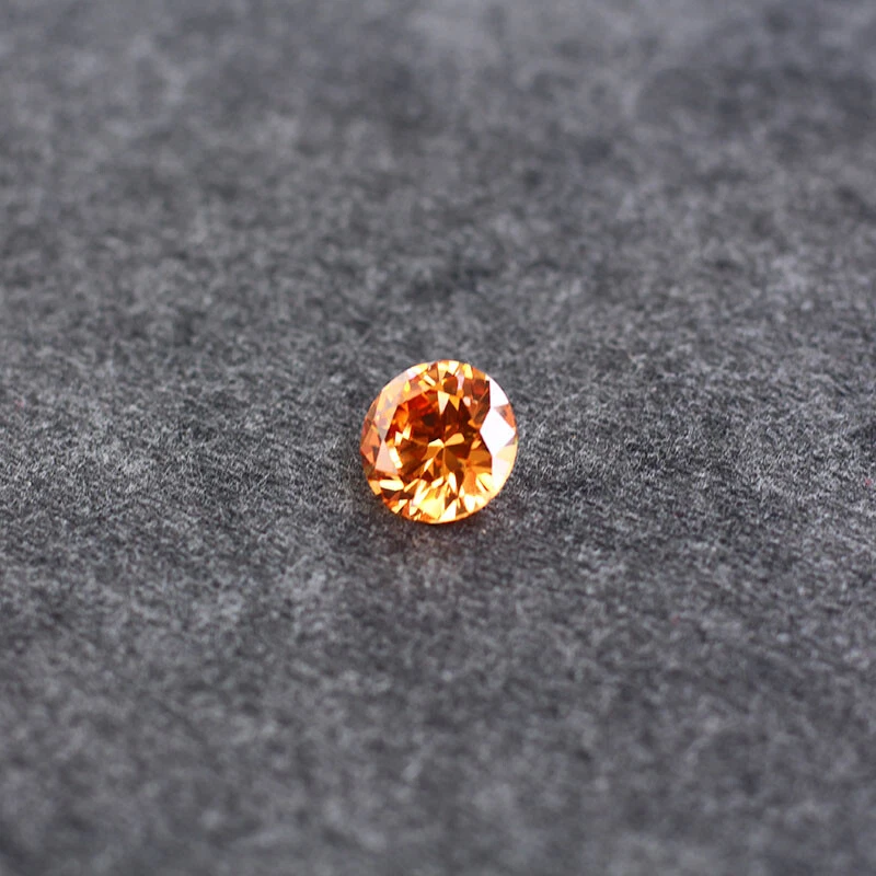 5Pcs Champagne 6MM 1.45CT Round Cut Shape CZ AAAAA Loose Gemstones - Image 3 of 4