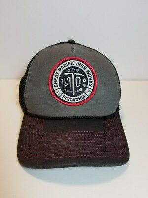 PATAGONIA Great Pacific Iron Works Black Gray Trucker Hat Cap - Main Image