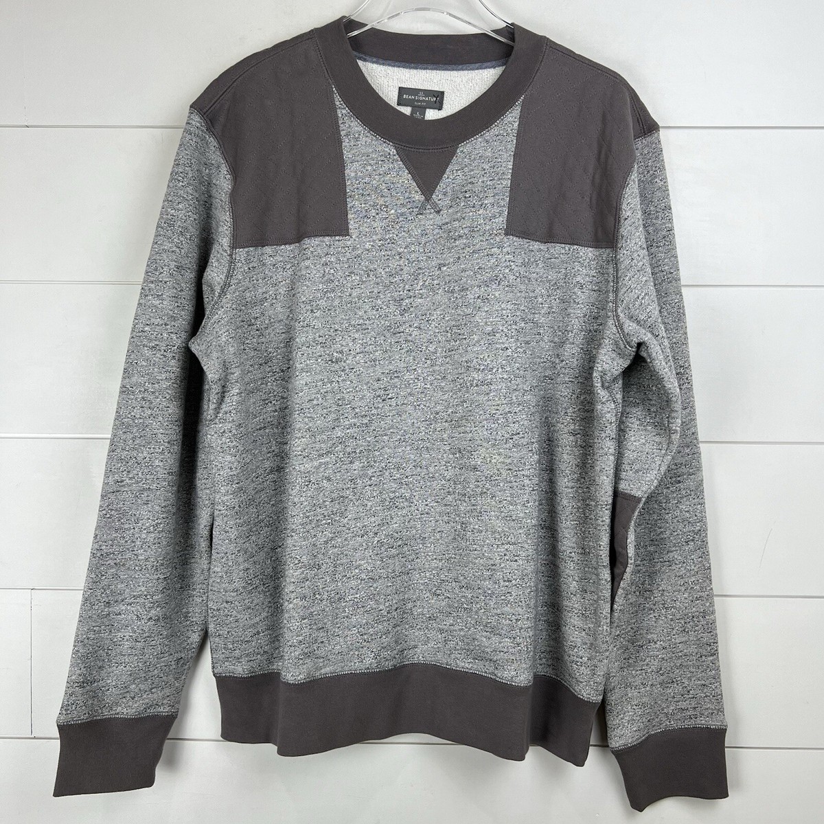 LL Bean Signature Crew Neck Sweatshirt Pullover Gray Men Large