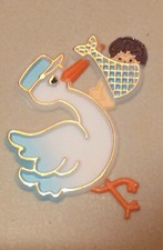 Stork Baby Shower Decoration Cupcake Cake Toppers Favors Lot of 12 Blue