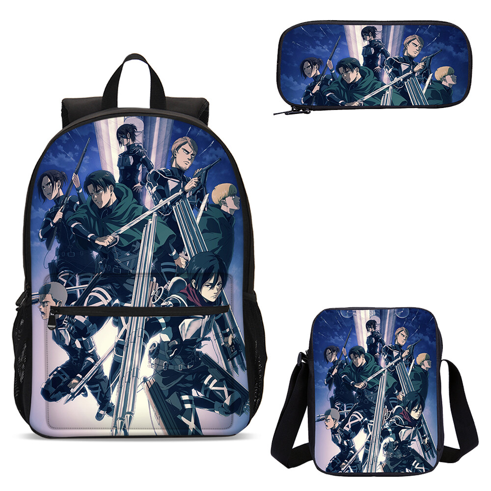 Attack on Titan Anime Kids School Backpack Cooler Lunch Bag  display picture 1