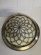 Vintage  Tiffany Style Replica  Uplight Jewelled Ceiling Light Shade Chandelier 