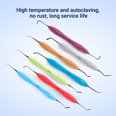 7-Piece Dental Resin Carvers - Silicone Handle Composite Filling Instruments
