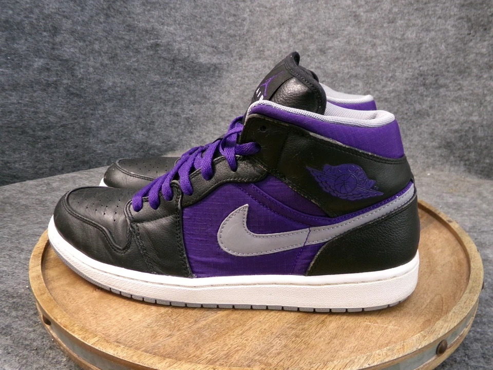 Nike Air Jordan 1 ретро Phat мужской размер 11,5 США суда фиолетовый черный кроссовки обувь - Изображение 4 из 4