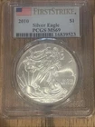 2010 Silver American Eagle PCGS MS 69 First Strike Flag Label