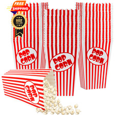 50 Pcs Popcorn Boxes for Party 5.5 Inches Tall Red small, red and white