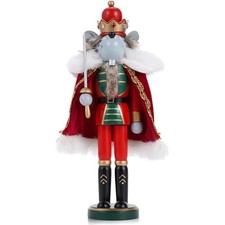 Nussknacker Figur Holz Weihnachtsdeko Rattenkönig 30cm handgefertigt