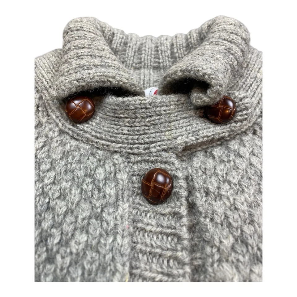 VTG Orvis Cardigan Mens MED 100% Wool Grandpa Sweater Chunky Buttons High Neck - Image 4 of 4