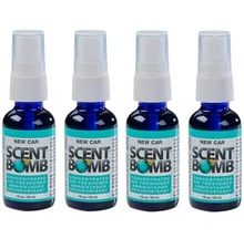Scent Bomb 100% Oil Based Concentrated Air Freshener Spray, New Car, 4 Pack