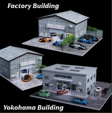 1 /64 Diorama Diecast Garage Model LED Lighting Model Car Display Case Scene US