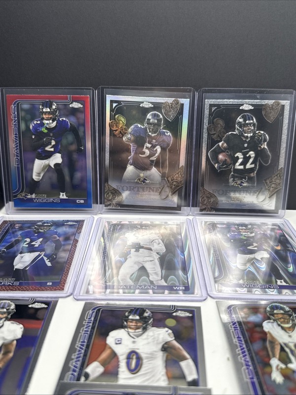 2025 Topps Chrome Football Ravens LOT of 12 Derrick Henry Ray Lewis + More NM