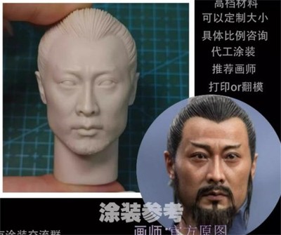 1:6 Lin Chong The Water Margin Unpainted Head Sculpt For 12'' Figure Toys
